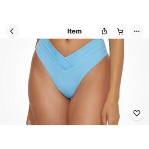 BECCA Color Code Carolina French Cut High-Waist Blue Swimwear Size S MSRP $68